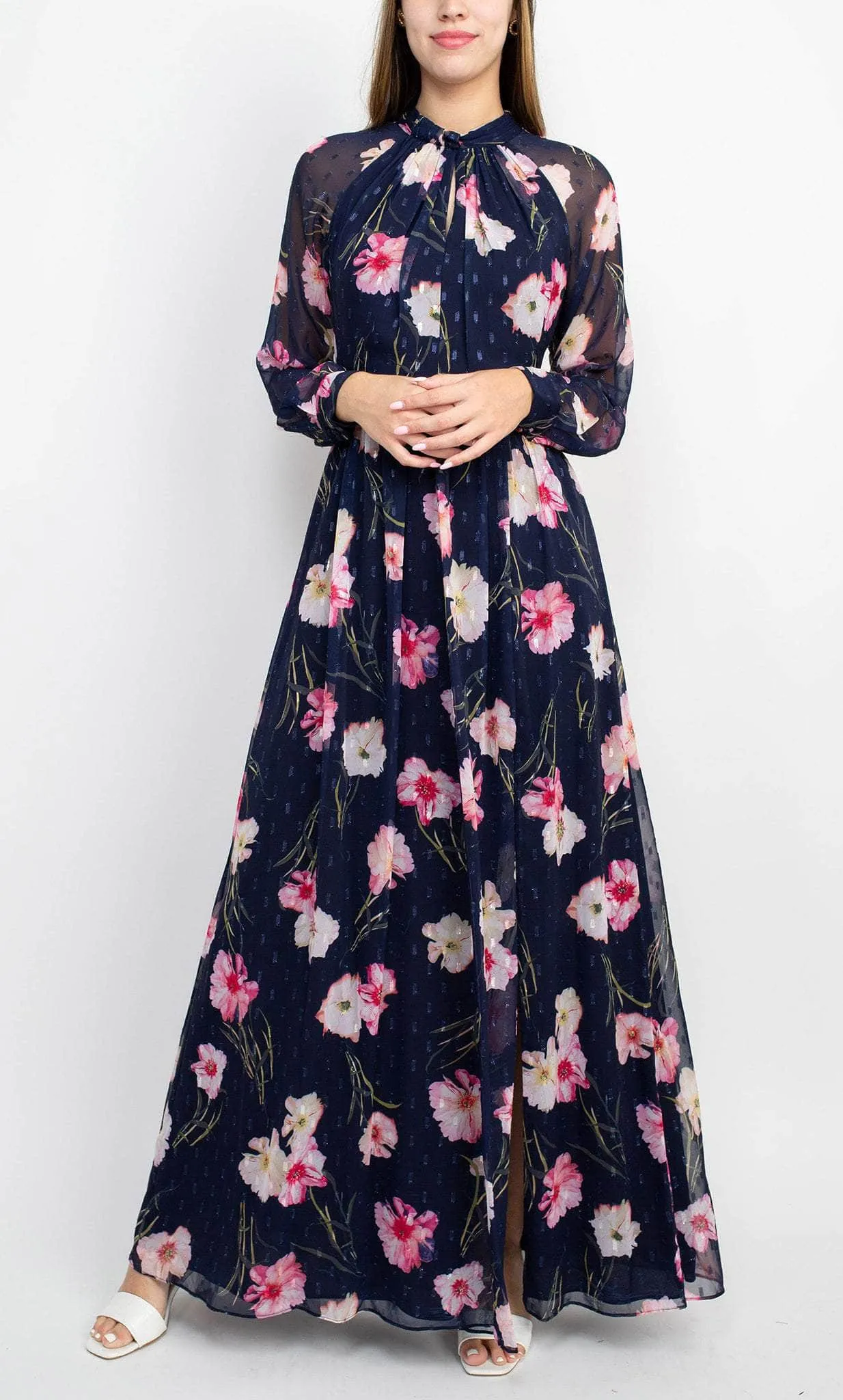 Adrianna Papell AP1E209386 - Conservative Elegant Floral Dress