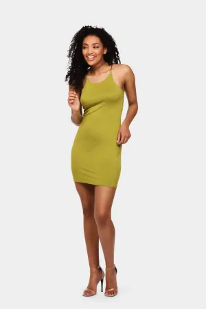 Avocado Basic Spaghetti Bodycon Dress