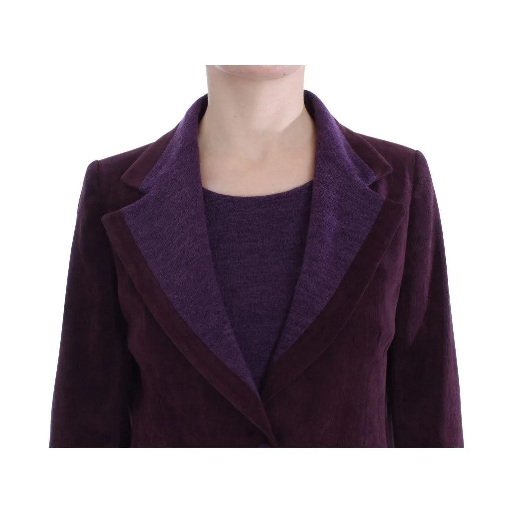 BENCIVENGA Elegant Purple Wool Blend Three Piece Suit Set