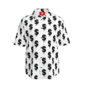 Capitalism Dollar Sign Button Down Short Sleeve Shirt