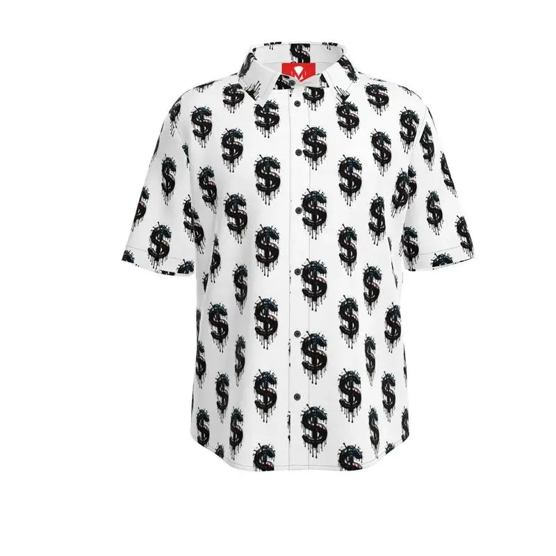 Capitalism Dollar Sign Button Down Short Sleeve Shirt