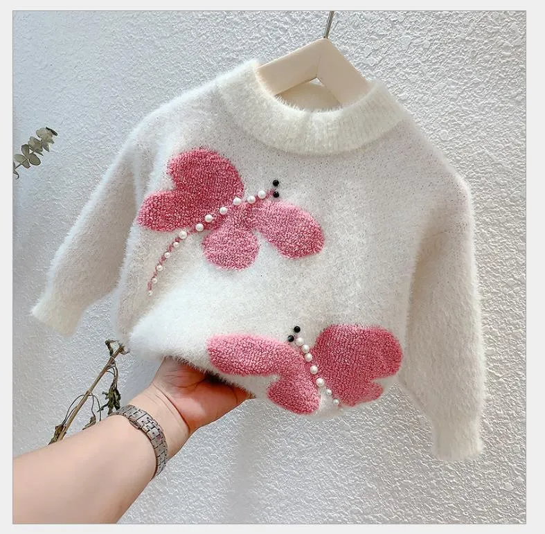 Cartoon Dragonfly Design Cute Sweaters For Kids