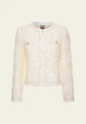 Frayed-effect Sequin-detail Metalic-trim Jacket