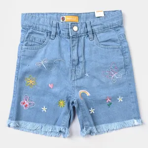 Girls Denim rigid Short Garden-LIGHT BLUE