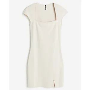 H&M Cap-sleeved Bodycon dress, light beige