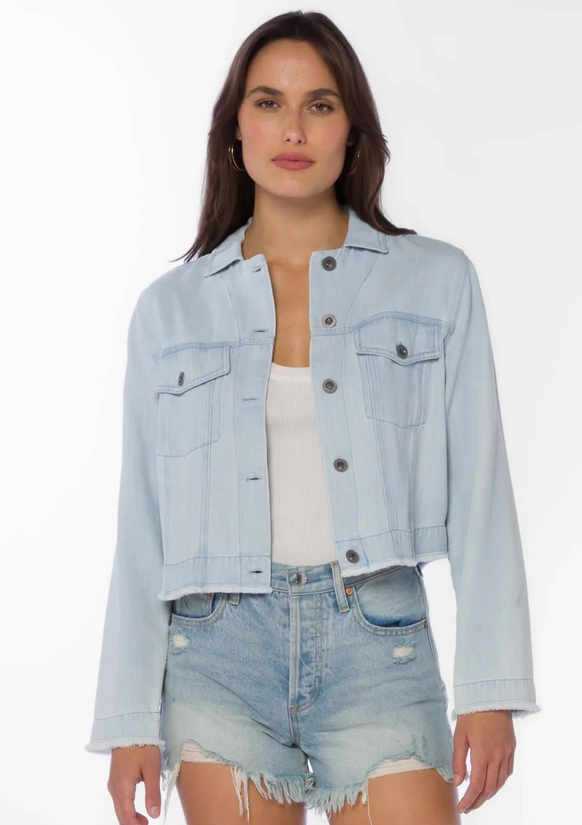 Larue Cropped Soft Denim Jacket