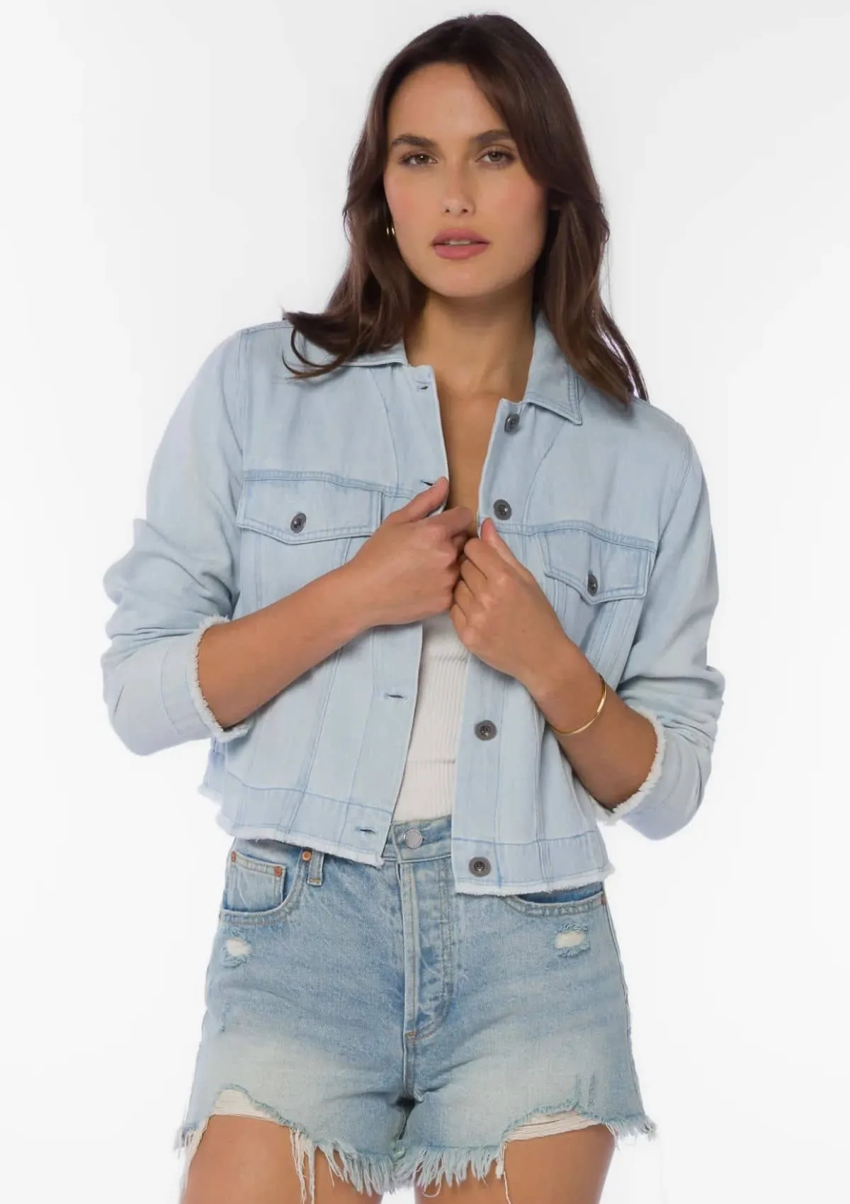 Larue Cropped Soft Denim Jacket