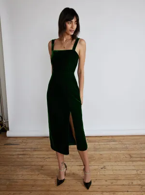 Mara Green Velvet Dress