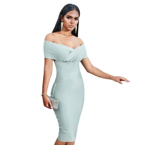 Off Shoulder Bandage Bodycon Trendy Dresses For Women