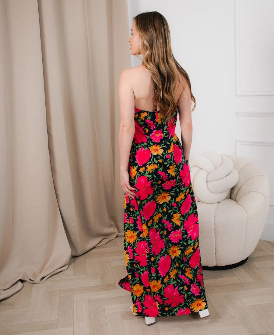 Pink Floral Maxi Dress