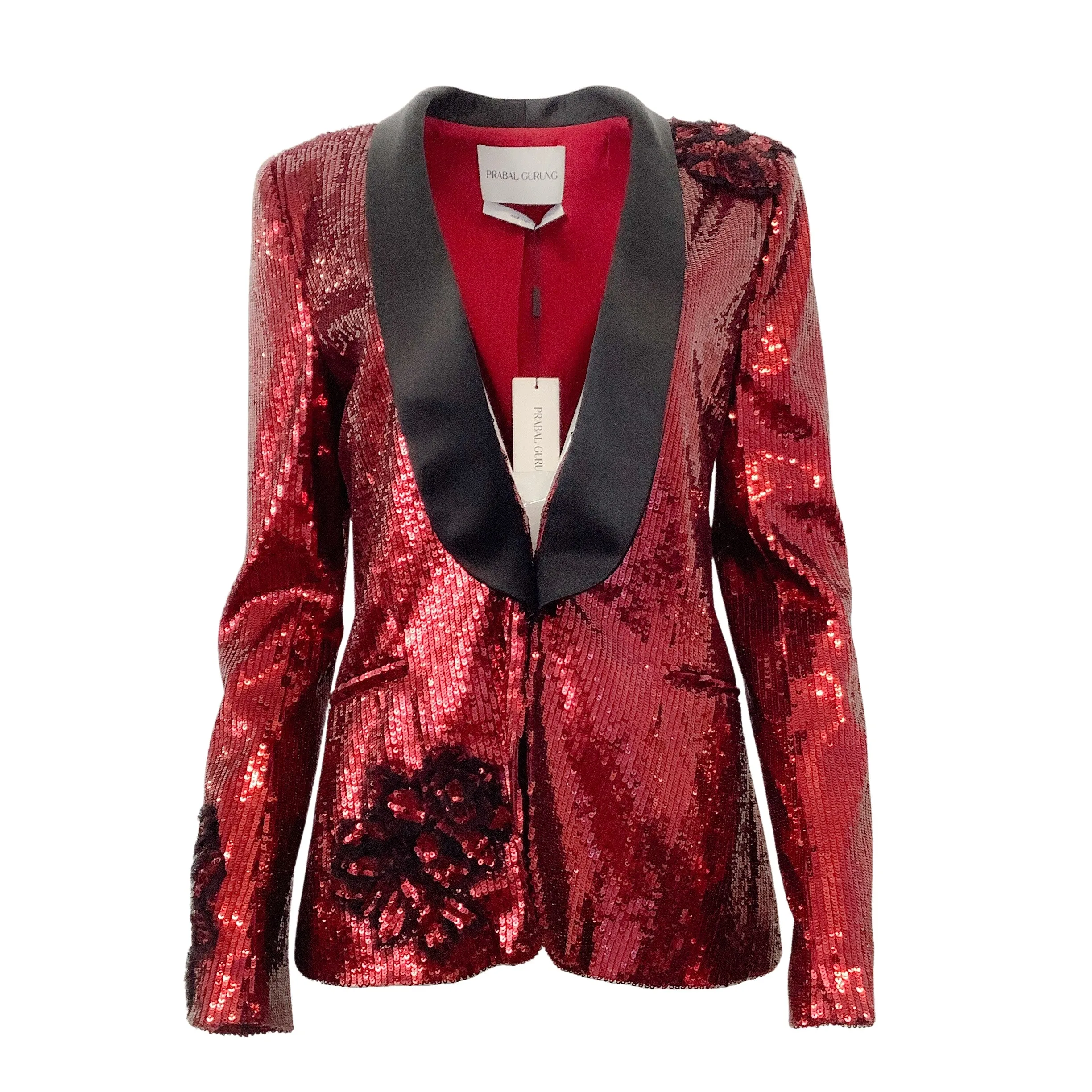 Prabal Gurung Sienna Red Sequin Kylie Blazer