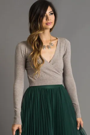 Rosette Surplice Sweater Top