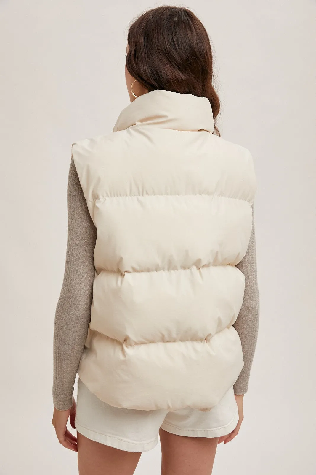 Stella Puffer Vest- Mushroom