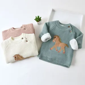 Unisex Animal Cartoon Design Warm Sweaters For Kids