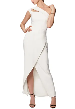 White Lily One Shoulder Cutout Dress