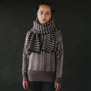 Womens Merino Wool Eryri Pullover - Morel/Wheat