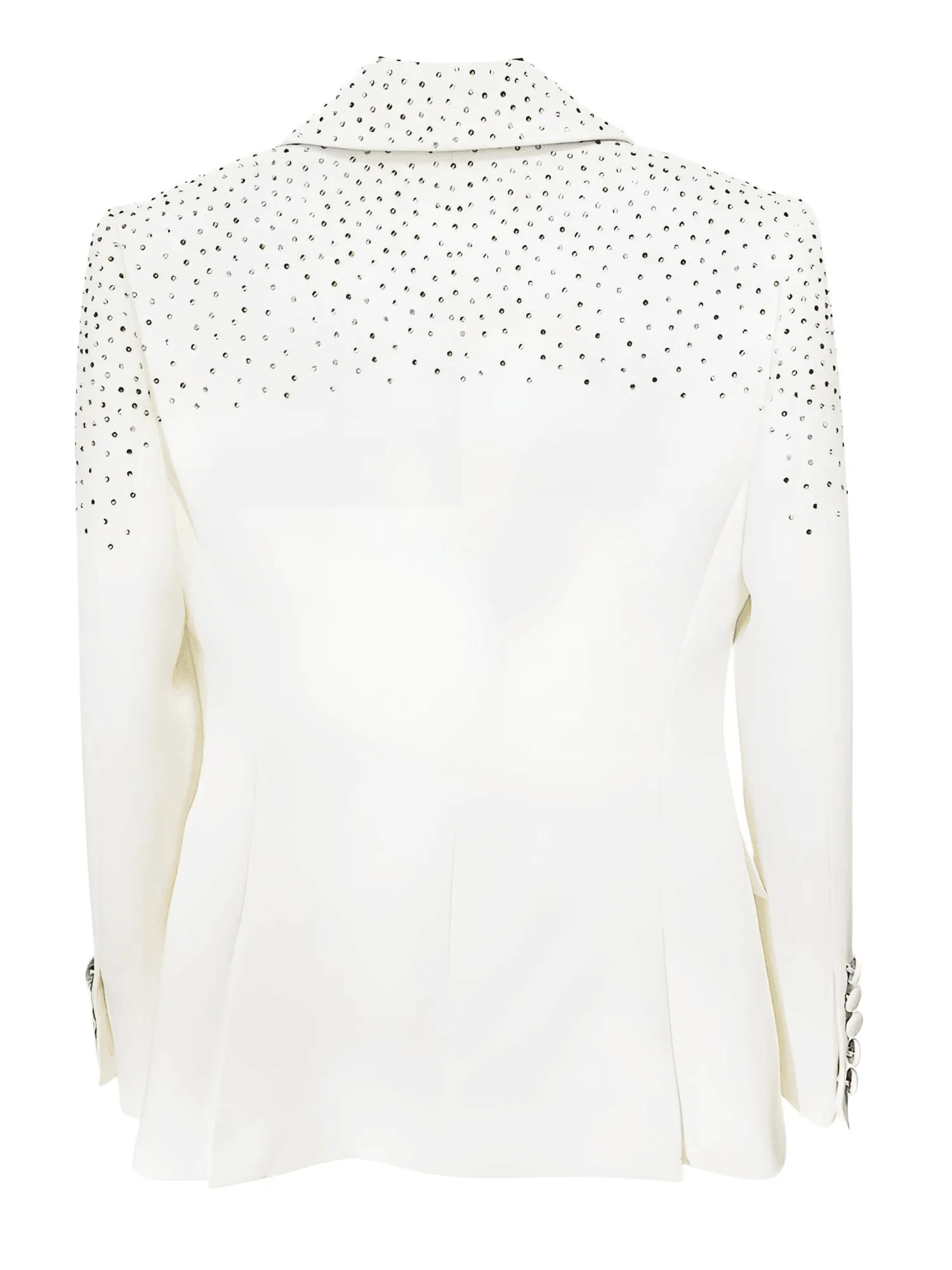 Women's White Single Button Blazer With Sequins - Now in Black Too!